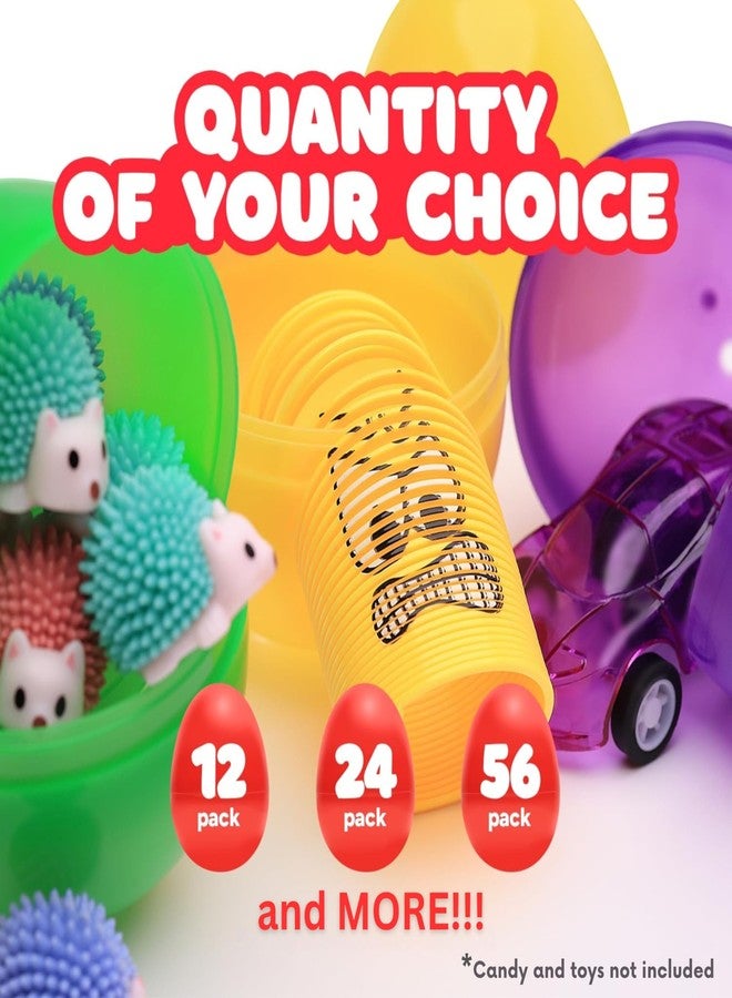 Entervending Easter Eggs 3” - Bright Fillable Capsule Egg - 12ct - Easter Basket Stuffers - Empty Large Enough to Hold Toy and Candy - Plastic Capsule Eggs Filler Bulk - Egg Hunt Kids Surprise - Image 3